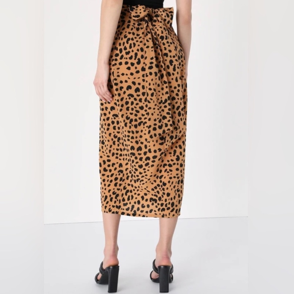 Lulus Midi Skirt Xs Leopard Animal Print - image 5
